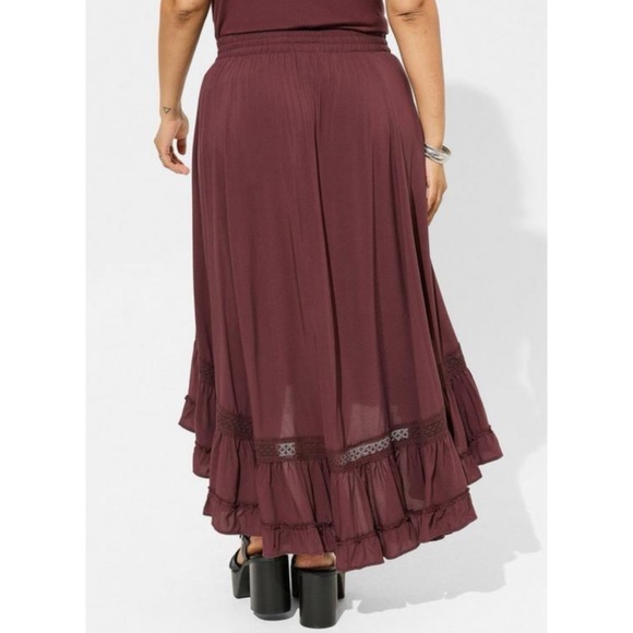🆕 Maxi Hi-Low Lace Inset Skirt 1 1X 14 16 NWT Torrid New! - Picture 3 of 5